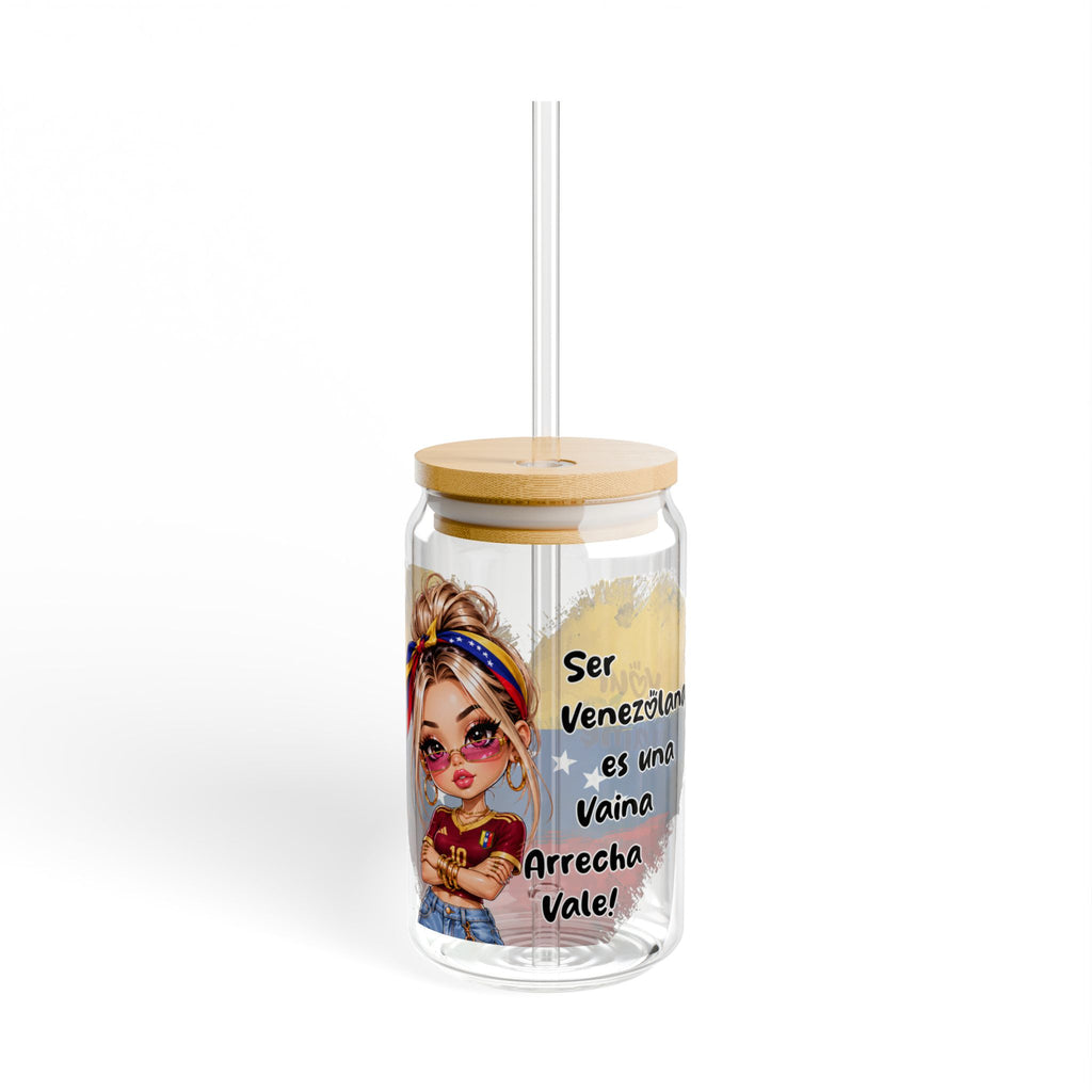 SER VENEZOLANA ES TODO UN ORGULLO, VALE" - PERSONALIZA TU NOMBRE Sipper Glass, 16oz