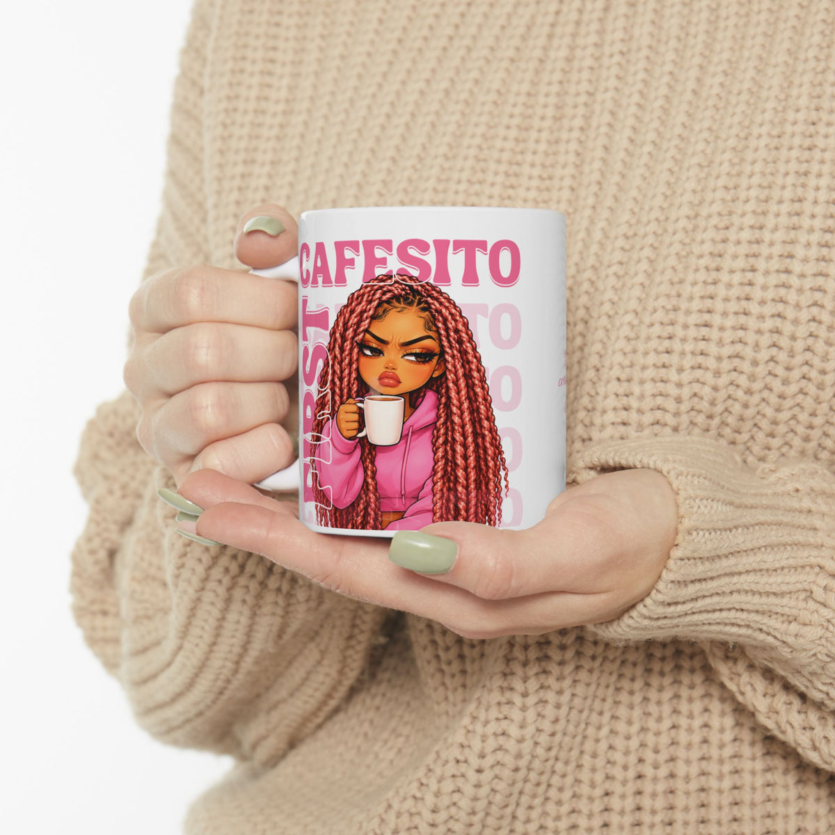 TAZA "CAFECITO FIRST / CAFECITO PRIMERO" + DEDICATORIA PERSONALIZADA Ceramic, (11oz, 15oz)