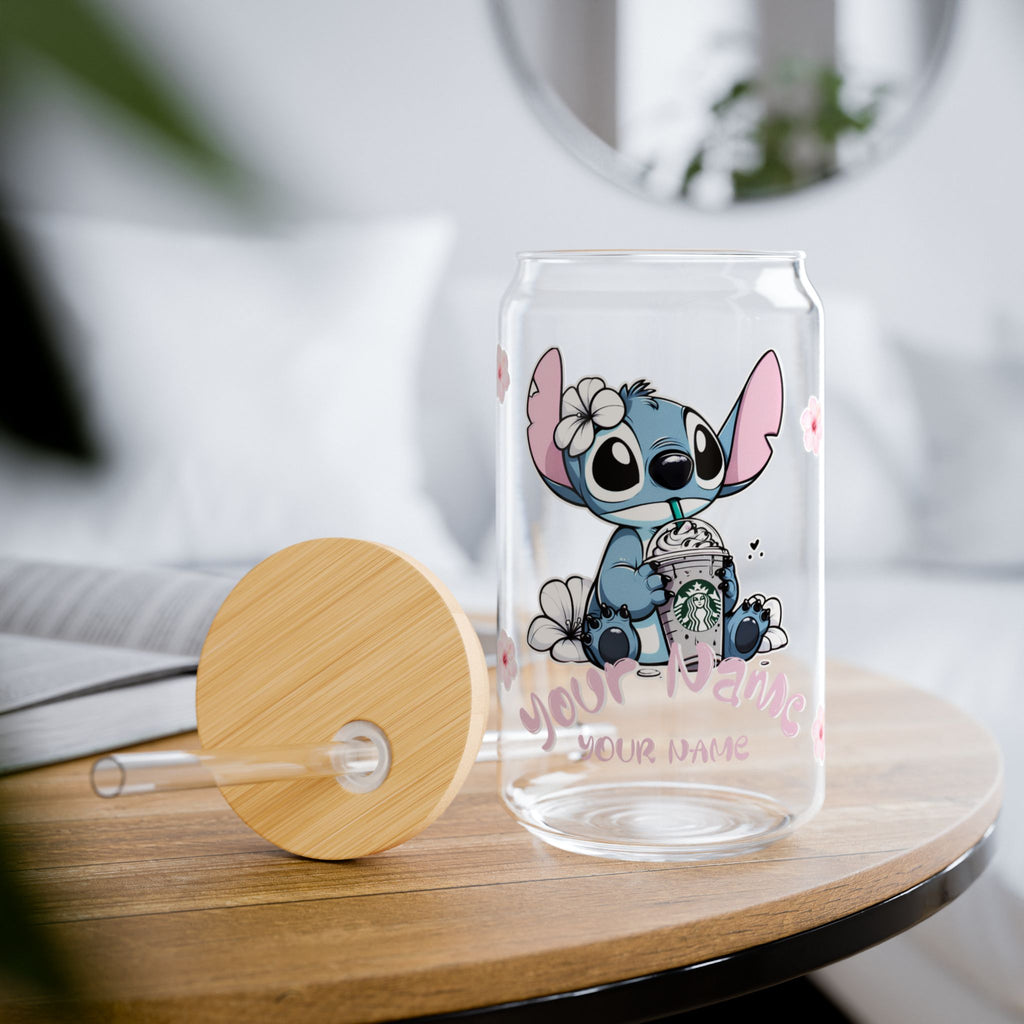 STITCH CUTE STARBUCKS Sipper Glass, 16oz