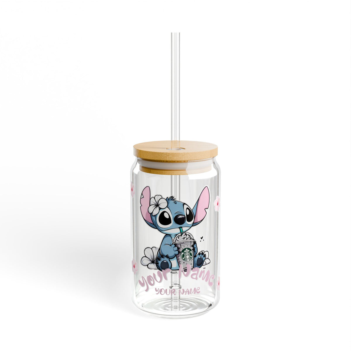 STITCH CUTE STARBUCKS Sipper Glass, 16oz