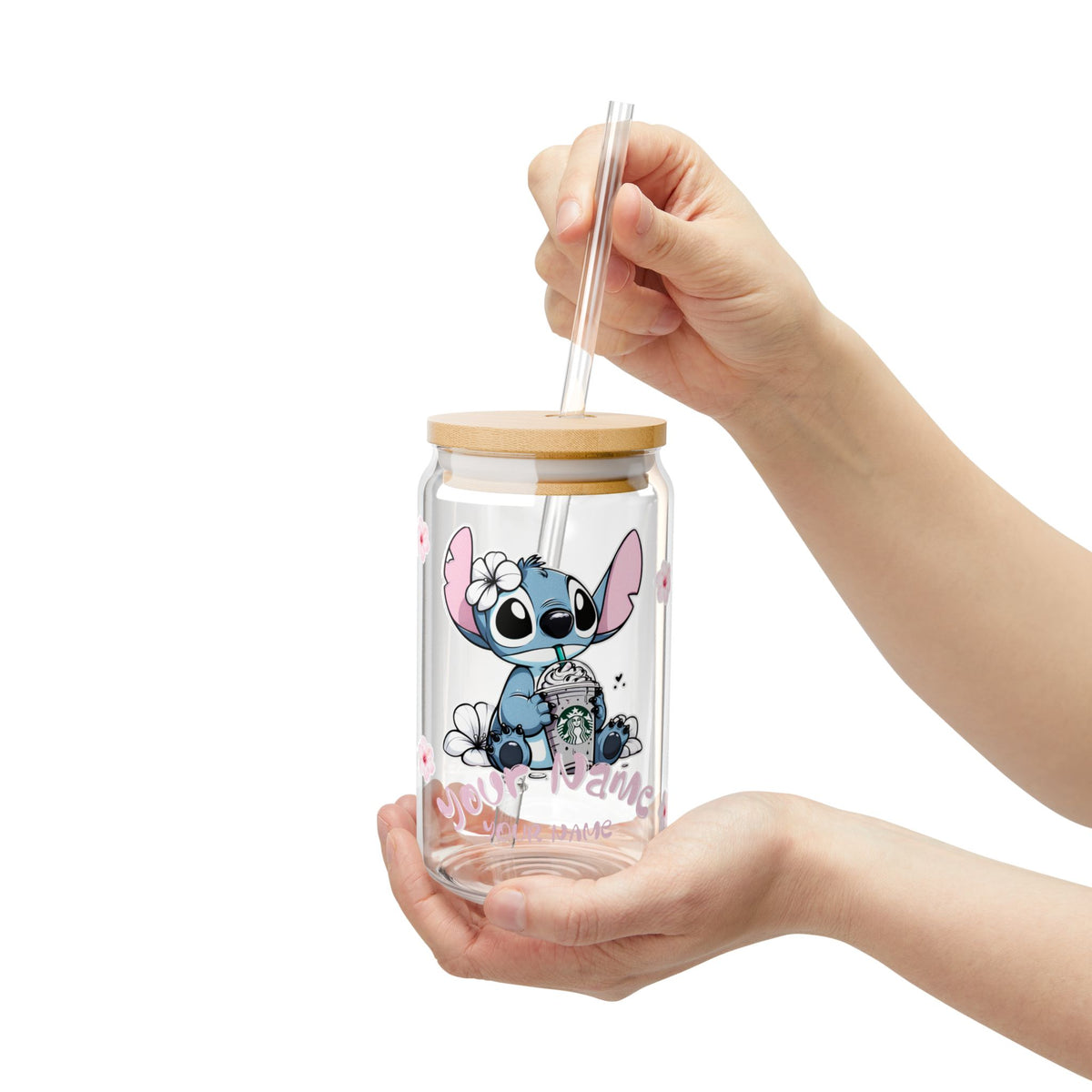 STITCH CUTE STARBUCKS Sipper Glass, 16oz