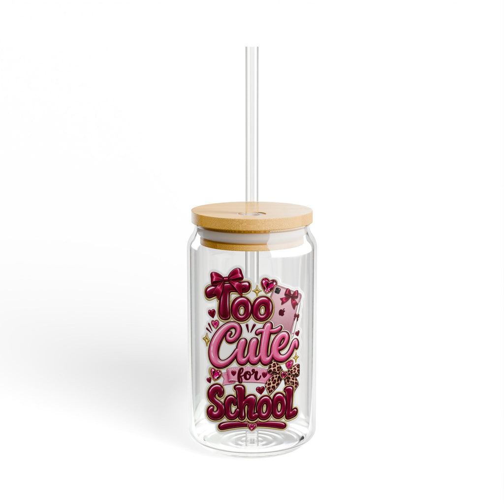Too Cute for School Sipper Glass, 16oz