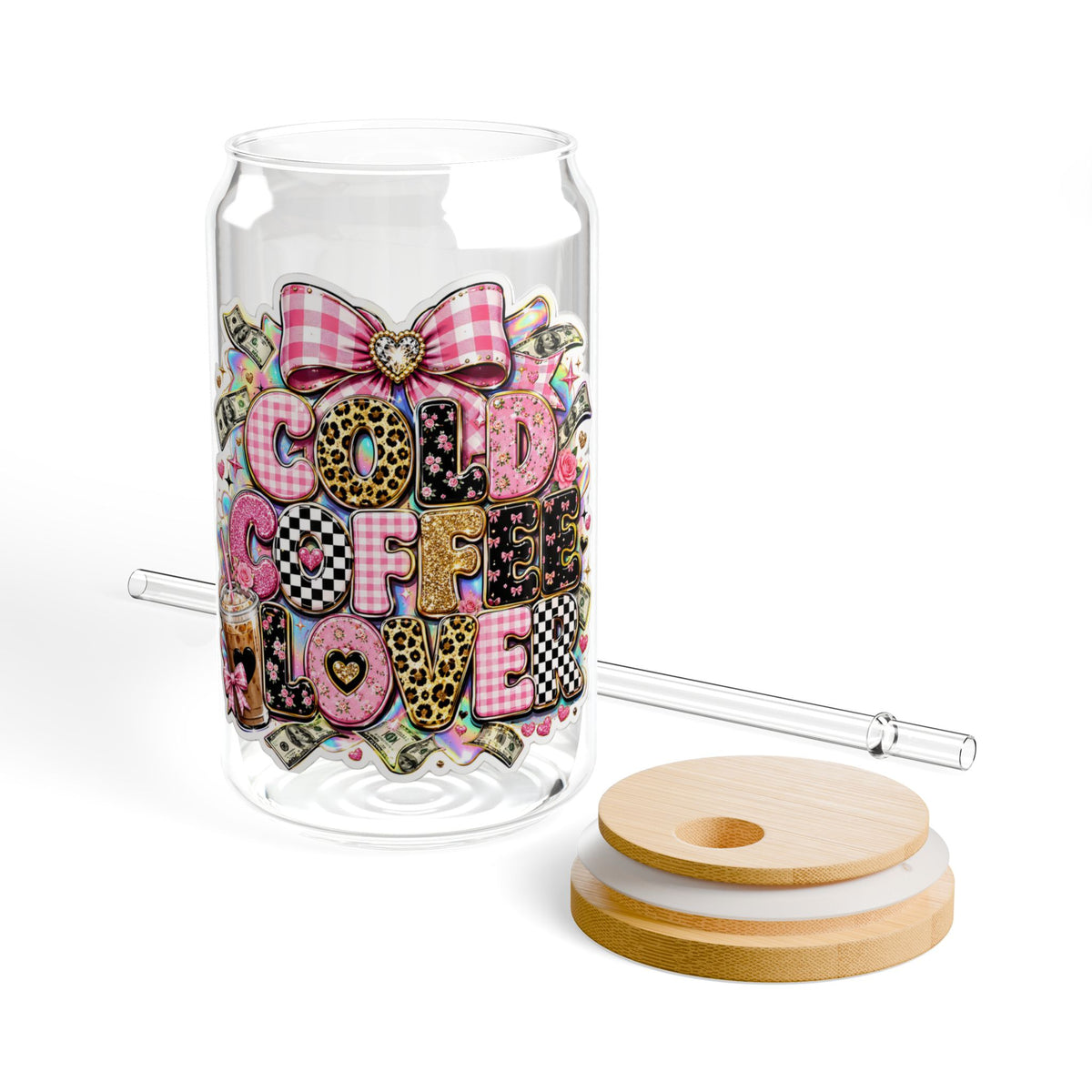 COLD  COFFE LOVER MONEY Sipper Glass, 16oz