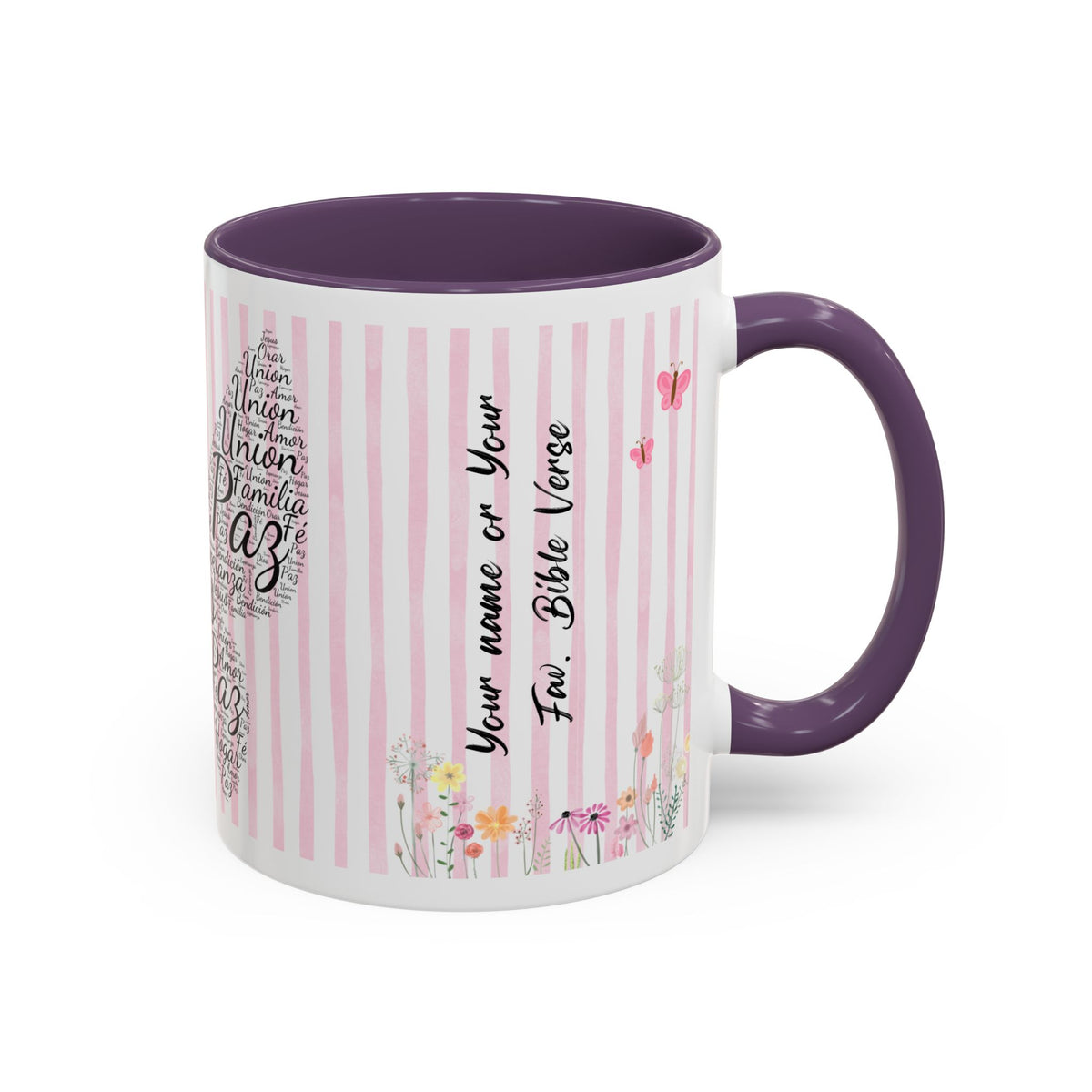TAZA "FE EN CADA SORBO" - 2 COLORES | PERSONALIZA TU NOMBRE Accent Coffee Mug (11, 15oz)