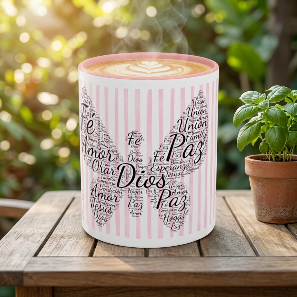 TAZA "FE EN CADA SORBO" - 2 COLORES | PERSONALIZA TU NOMBRE Accent Coffee Mug (11, 15oz)