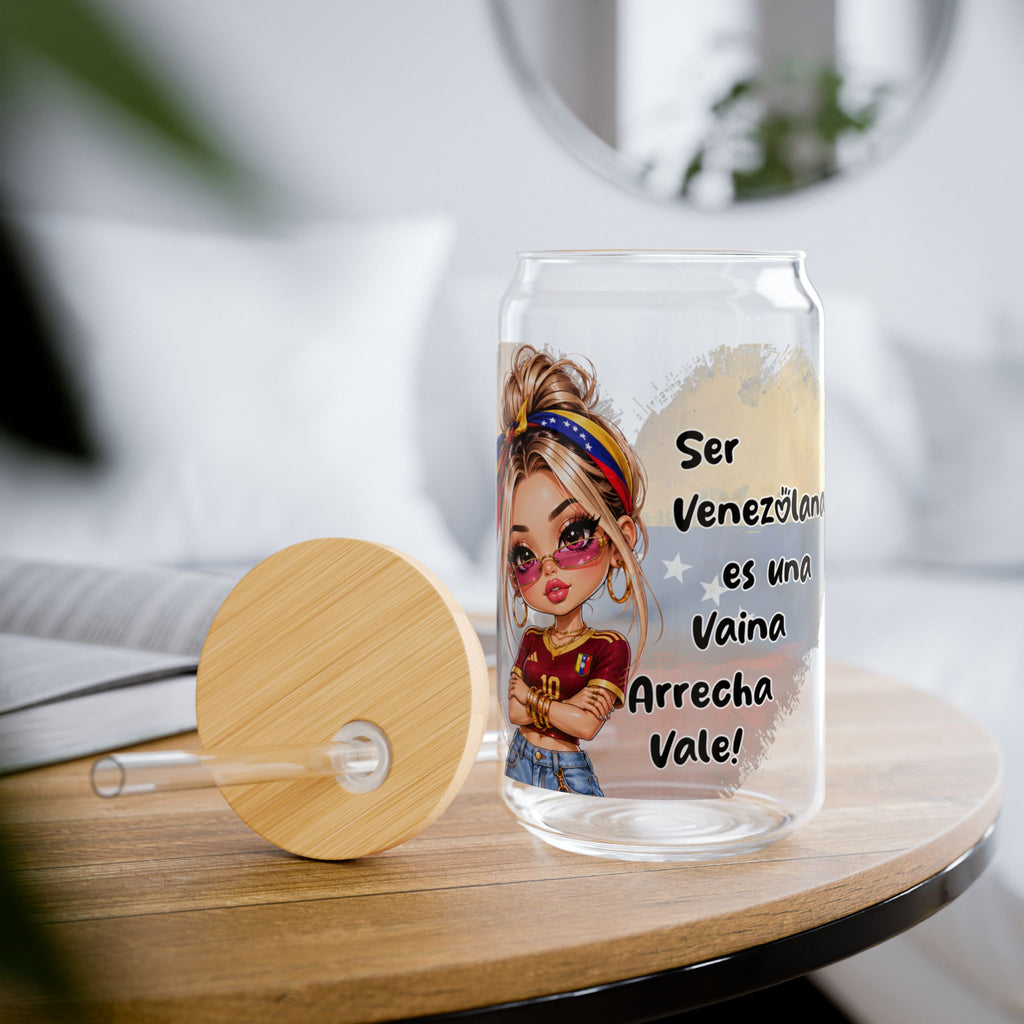 SER VENEZOLANA ES TODO UN ORGULLO, VALE" - PERSONALIZA TU NOMBRE Sipper Glass, 16oz