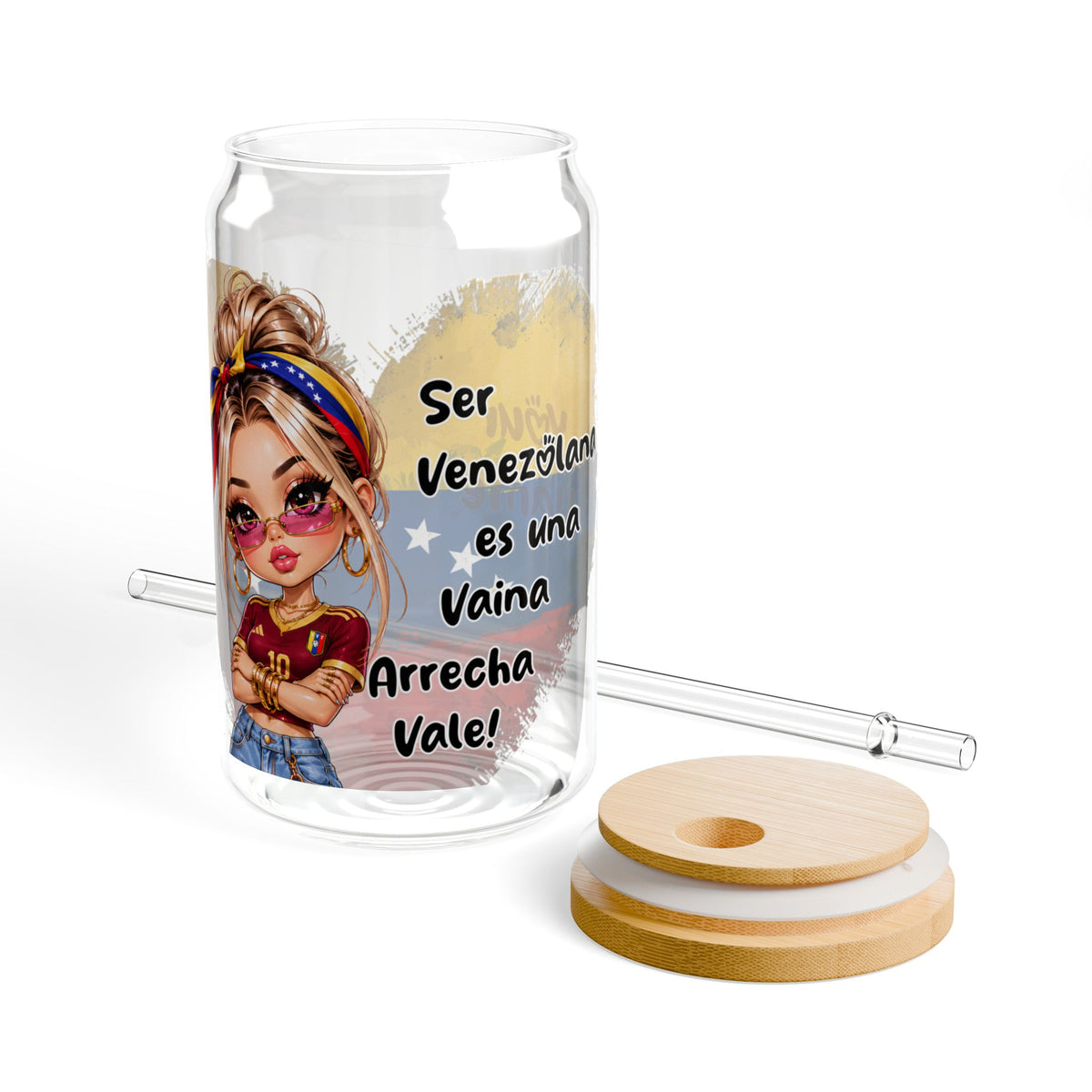 SER VENEZOLANA ES TODO UN ORGULLO, VALE" - PERSONALIZA TU NOMBRE Sipper Glass, 16oz