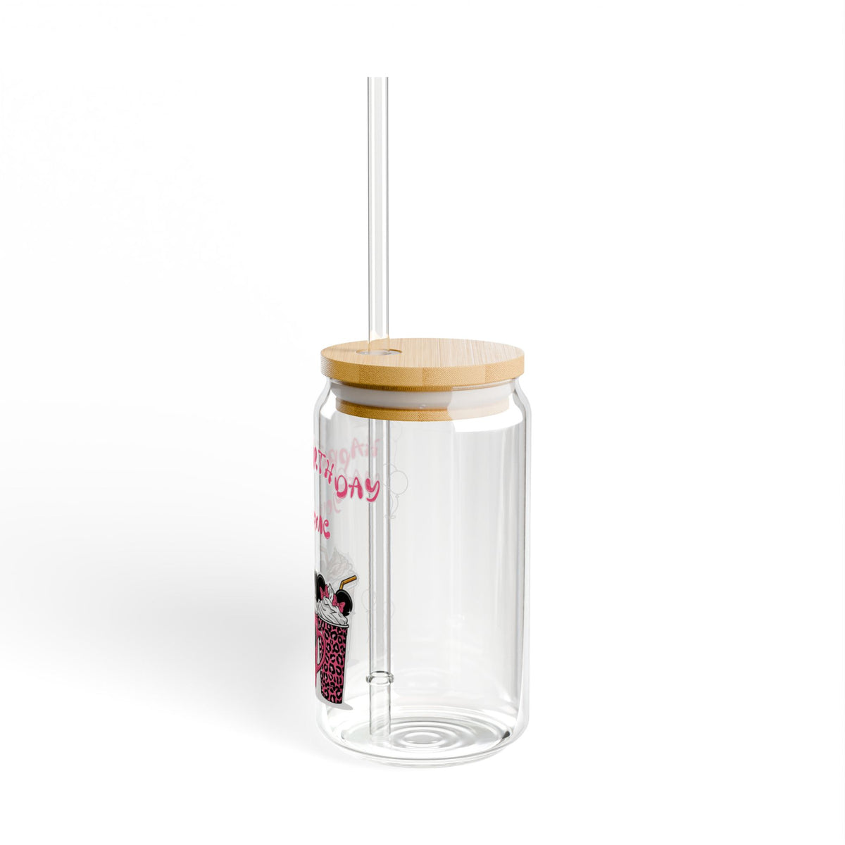 VASO SIPPER PERSONALIZADO "HAPPY BIRTHDAY" - DISEÑO BEBIDAS CUTE Sipper Glass, 16oz
