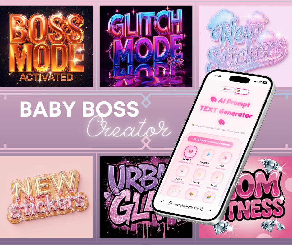 Baby Boss. Generador Inagotable de Prompts para Diseños de Texto con IA